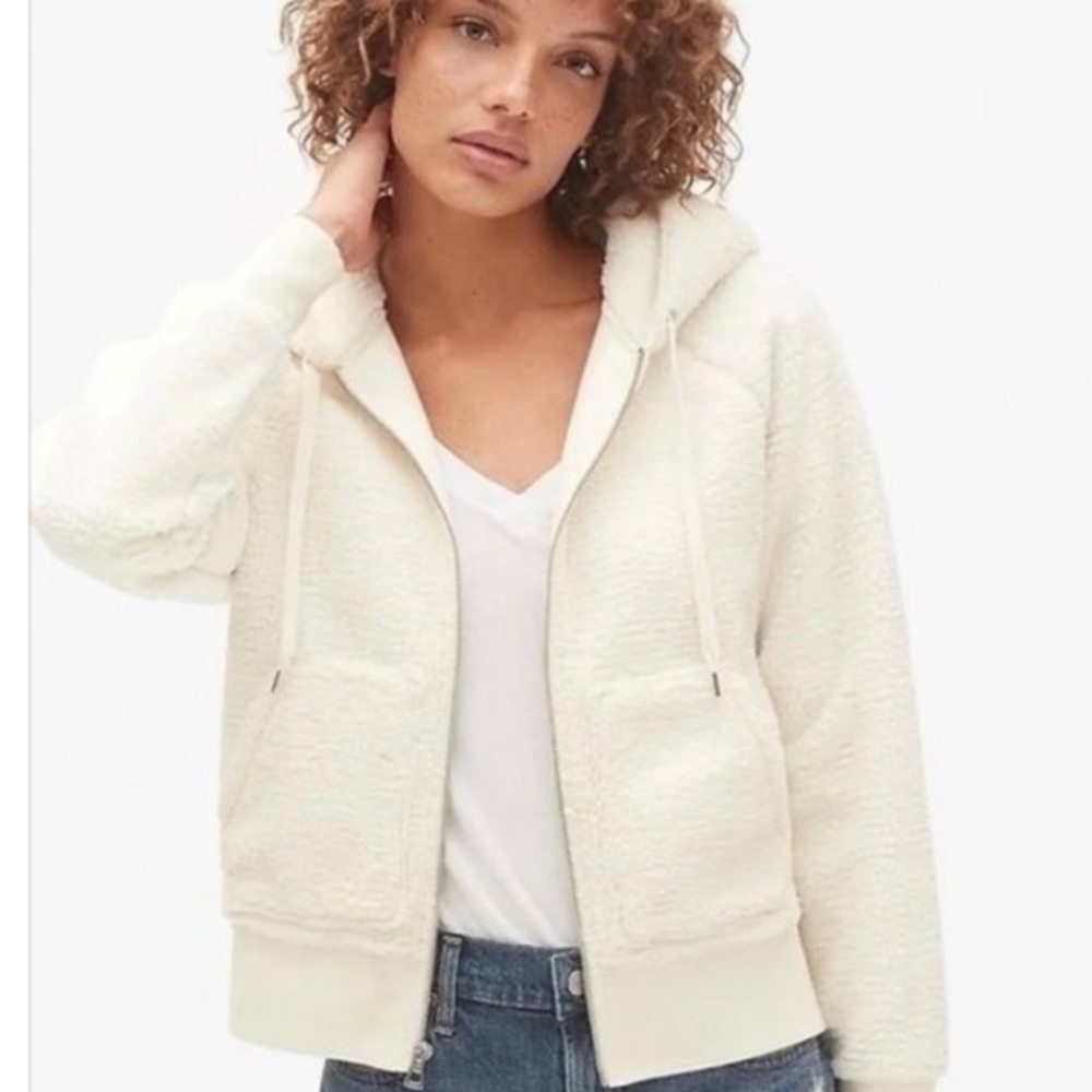 NWT! GAP Sherpa Teddy Full Zip Hoodie Fleece